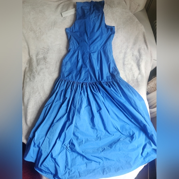 Veronica beard Radley taffeta dress CRISSCROSS neck MAXI blue size 8 BNWT - Picture 3 of 15
